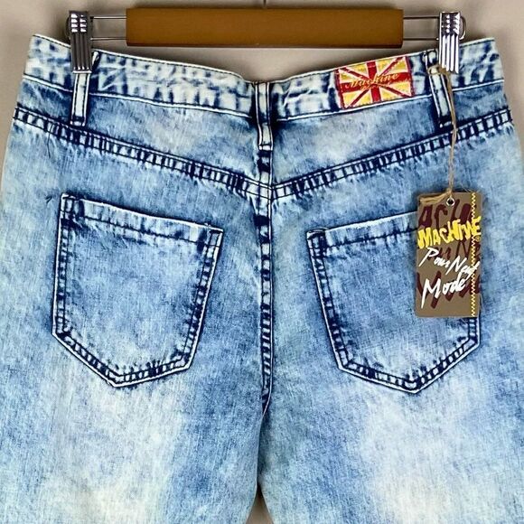 Machine Pour-neuf-Mode NWT super distressed,slim leg, light wash, denim jeans 30 - Picture 4 of 11